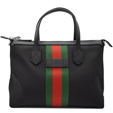 gucci black web stripe tote shoulder